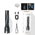 thumbnail image 3 of Super Bright Tactical Flashlight - 2025 Upgrade 10000 Lumens LED Zoomable Torch - Digital Display & Waterproof - Long Range Focus for Camping/Emergency (2-Pack), 3 of 9