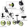 thumbnail image 4 of Patiojoy 3-Wheel Foldable Push Pull Club Trolley Golf Cart With Seat Scoreboard Bag Green, 4 of 8