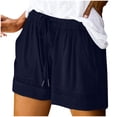 thumbnail image 2 of Soki Womens Plus Size Shorts Comfy Drawstring Casual Elastic Waist Pocket Loose Summer Shorts S-5XL, 2 of 7