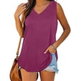 thumbnail image 4 of FAIWAD Womens Tank Tops V Neck Basic Solid Color Blouses Casual Sleeveless Flowy Summer Beach Vest, 4 of 6