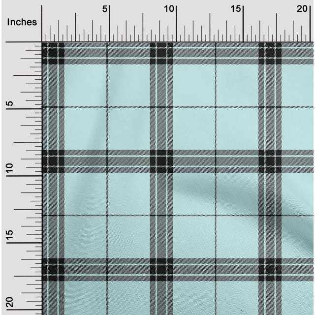 oneOone Cotton Silk Fabric Tartan Check Print Fabric BTY 42 Inch Wide