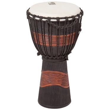 Toca Street Series Djembe Sculpté - 10 Pouces, Brun/noir