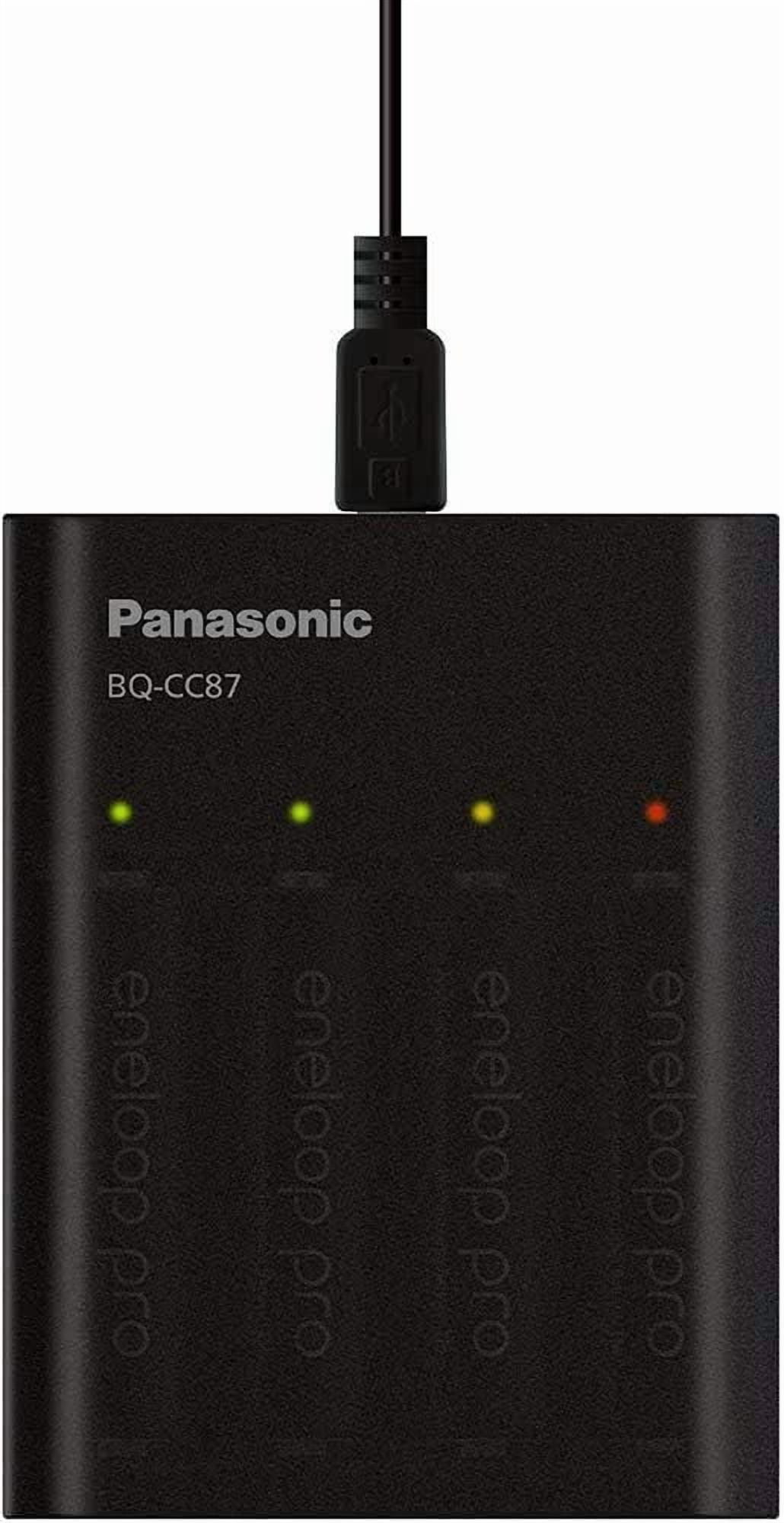 Panasonic Eneloop Individual Battery Charger with Portable Charging Technology and 4AA eneloop pro Rechargeable Batteries