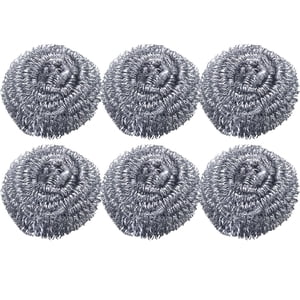 6 Pack Stainless Steel Scrubber, Steel Wool Srubber for Scouring Stubborn Messes from Pots and Pans, Stoves,Broiler Racks,Grills and More