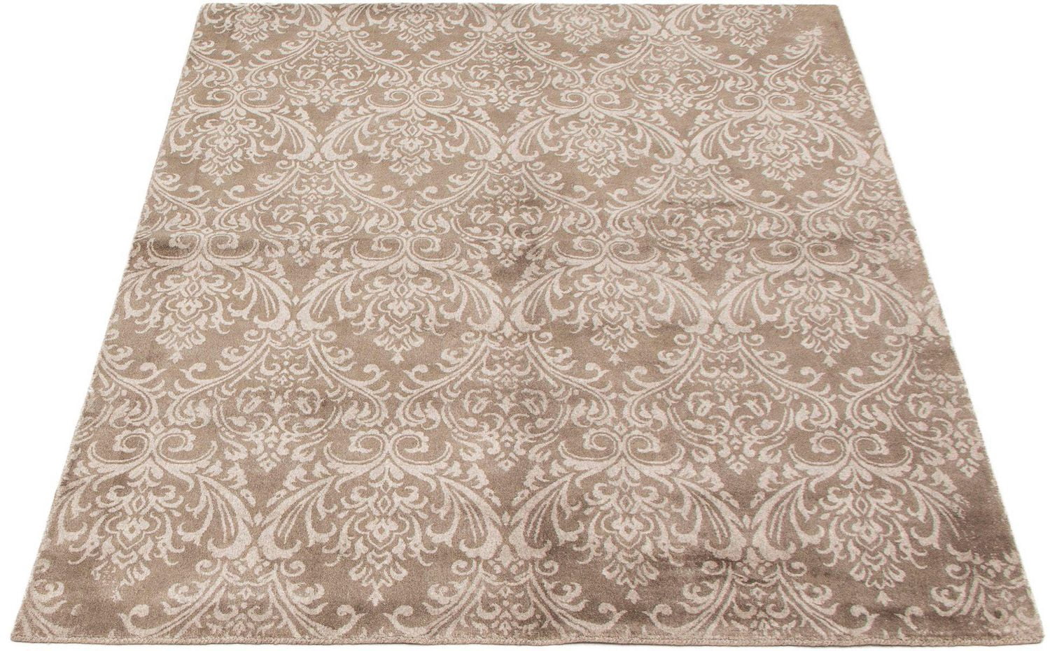 ECARPETGALLERY Tapis Noué à la Main pour Salon, Salle à Manger et Chambre à Coucher Transitionnel Collection Éternité 5'7" x 7'5" en Gris