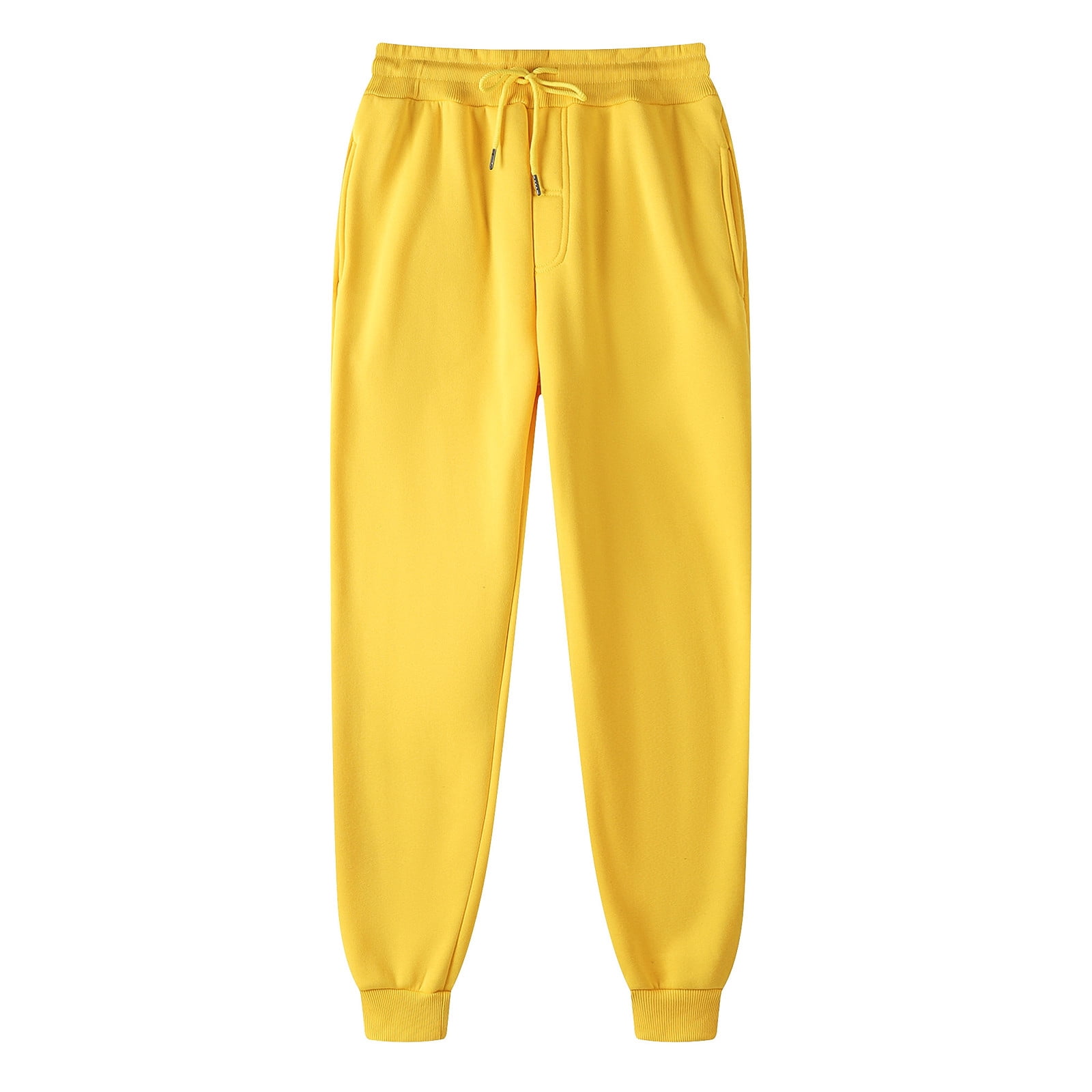 Yuyuzo Plus Size Sweatpants for Women Thick Workout Jogging Pants Elastic Waist Drawstring Solid Color Trackpants