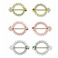 thumbnail image 2 of Nipple Shield Rings Paved Round Surgical Steel 14ga- Sold as a Pair, 2 of 5