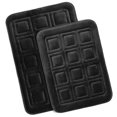 thumbnail image 1 of Clara Clark Bathroom Rugs, Velvet Memory Foam Bath Mat, Ultra Soft Non Slip and Absorbent - Waffled - Set of 2 - Black, 1 of 6