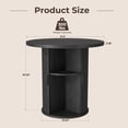 thumbnail image 3 of Hawsaiy 31.5" Round Dining Table for 2 with Sliding Door Storage Base, Space-Saving Waterproof Scratch-Resistant Wood Top, Modern Farmhouse Kitchen Table, Black, 3 of 8