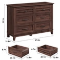 thumbnail image 2 of AKDSteel Rustic Modern Wide Dresser with 6 Drawers – Sturdy MDF Storage Cabinet with Unique Drawer Design, Suitable for Bedroom, Living Room & Hallway, 2 of 7