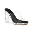 thumbnail image 1 of BLISSFUL STEP Women's Clear Platform Blocked Heel Slides Sandals, 1 of 7
