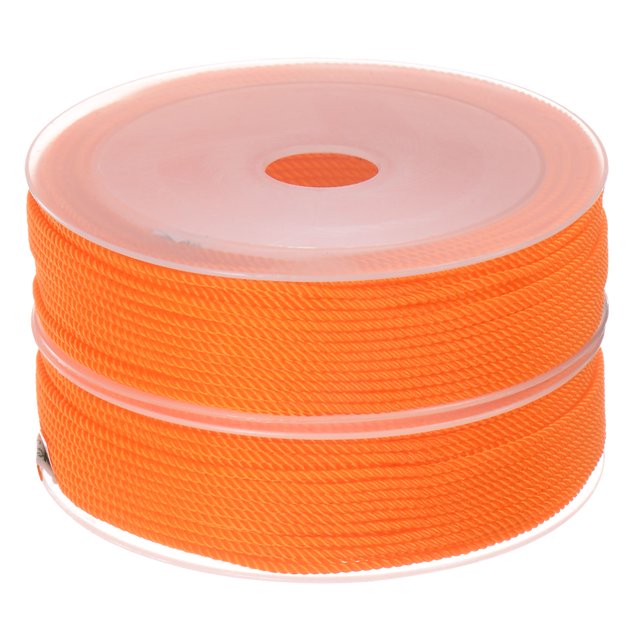 Unique Bargains 2 Pack Twisted Nylon Twine Thread Beading Cord 1.5mm 20M/65 Feet Extra Strong Braided Nylon String, Orange