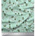 thumbnail image 1 of Soimoi Viscose Chiffon Fabric Leaves & Insect Print Fabric by The Yard 42 Inch Wide, 1 of 3
