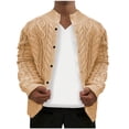 thumbnail image 2 of Weiqiqre Sweaters for Men Cable Knitted Warm Sweater Cardigan Thermal Button Down Closure Fall Winter Cardigan Stand-up Jacket, 2 of 4