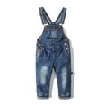 thumbnail image 1 of KIDSCOOL SPACE Salopette en Denim Déchirée pour Petite Fille Ou Petit Garçon, Taille 12-18 Mois,, 1 of 7