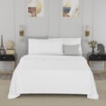 thumbnail image 3 of Color sense King Blanc Brossé Frais et Net Mélange de Coton Percale Ensemble de Draps 4 Pcs, 3 of 4