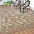 thumbnail image 1 of Findosom 5'x8' Waterproof Stripe Outdoor Rug, Foldable Reversible Plastic Straw Rug, Large Patio Rug for Outdoors, RV, Patio, Backyard, Deck, Picnic, Beach, Camping Brown, 1 of 6