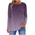 thumbnail image 1 of SROBPTY Longues Chandails à Manches pour Femmes, T-Shirt à Manches Longues à Col Rond avec Imprimé Automnal pour Femmes, Blanc, G, 1 of 5