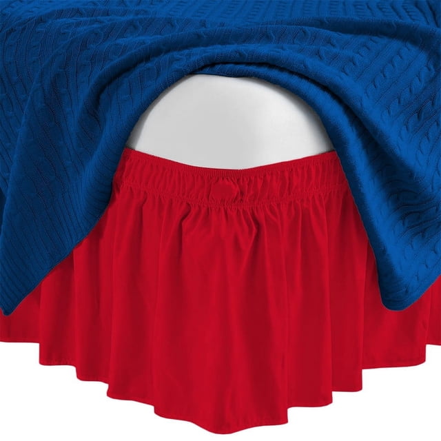 Jupe de Lit 18 Pouces Pouces / Style Enveloppant Taille Très Grand Texas / en Microfibre / Rouge Sang