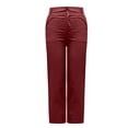 thumbnail image 4 of Men's Business Casual Pants Solid Color Zipper Button Straight Leg Pant Comfortable Stretchy Twill Trousers Wine M, 4 of 6