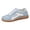 Blue, variant on XIMIN Women's Minimalist Barefoot Shoes Retro Sneakers Vintage Leather & Suede Patchwork Casual Shoes Zero Drop Sole Wide Width Fashion Walking Sneaker