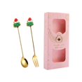thumbnail image 3 of Stainless Steel Dessert Spoons Forks Tea Spoons Stainless Steel Christmas Spoons Tree pink, 3 of 9