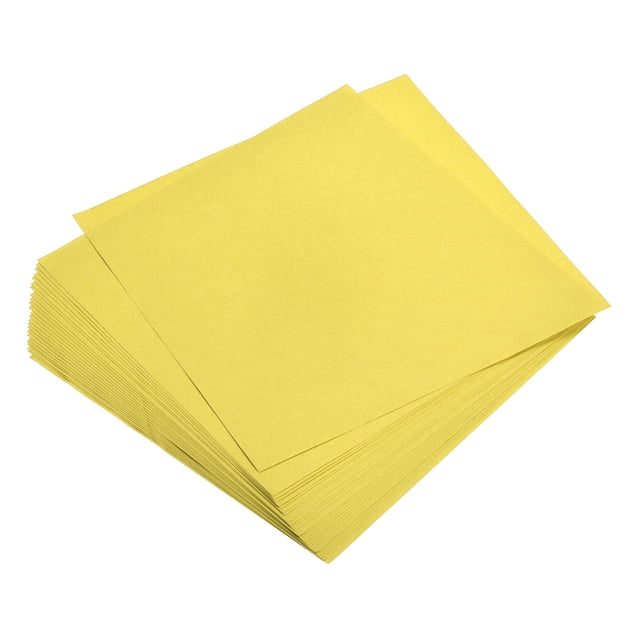 Unique Bargains 200 Sheets 6x6 Inch Origami Paper Double Sided Lemon Yellow Square Sheet for Art Craft Project, Beginners