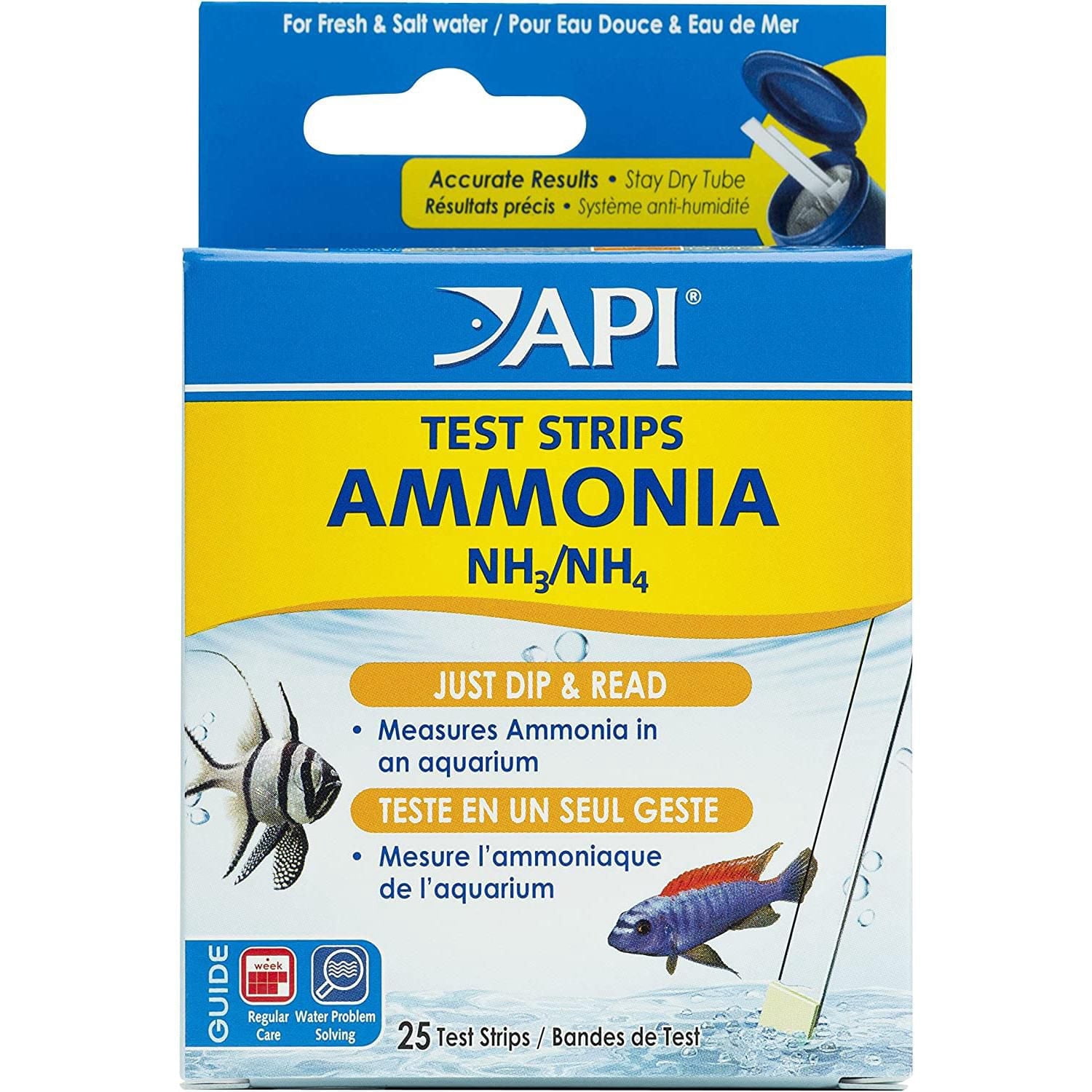 API Ammonia Test Strips, Freshwater and Saltwater Aquarium, 25-Count