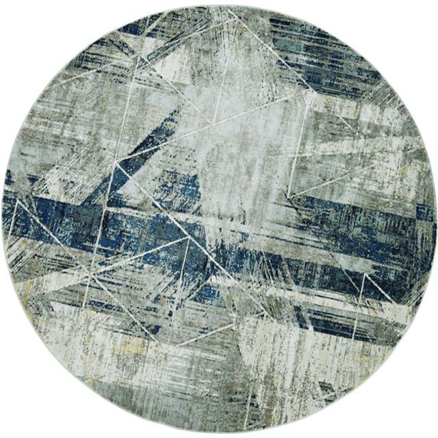 Tapis Polyester / Viscose Gris/bleu 63 Pouces X 91 Pouces X 0,25 Pouces