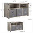 thumbnail image 3 of Little Seeds Nova Bedroom Storage Bench – Grey Oak, 3 of 9