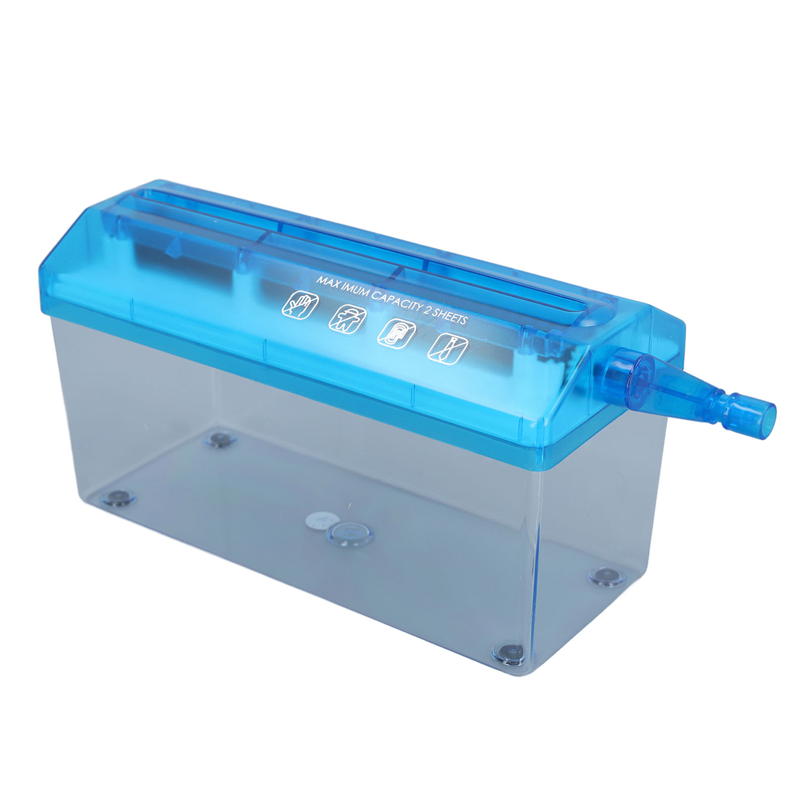 Manual Shredder, Mini Hand Shredder 1.5L Transparent Plastic Window Box 22.9cm Entry Width 3mm Cut Width Multifunctional Low Noise  for Offices