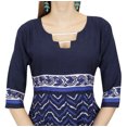 thumbnail image 3 of Bimba Kurta Trapèze pour Femme, Kurti Bleue de Designer, Blouse-Robe Longue Évasée Ethnique - 12, 3 of 5