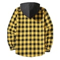 thumbnail image 4 of aohooy Big and Tall Mens Flannel Jacket - Trendy Casual Button Down Plaid Long Sleeve Fall Jackets Shacket with Pockets Yellow,L, 4 of 6