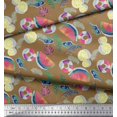 thumbnail image 3 of Soimoi Rayon Crepe Fabric Fruits,Swim Ring & Goggles Summer Designs Print Fabric by Yard 46 Inch Wide, 3 of 3