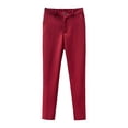 thumbnail image 1 of WEIYLL Pantalon pour Garçons devant Plat Habillé Taille Ajustable Tenues d'École Rouge Sortie Automne Bas Taille 7-8 Ans, 1 of 3
