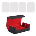 thumbnail image 2 of Bunblic Card Deck Box Can Holds 1200+ Cards Display Premium Sturdy Game Card Storage Black Red with White, 2 of 8