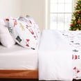 thumbnail image 4 of HITIME 100% Polyester Printed Christmas Duvet Cover Set - King Size 3 Piece Lightweight & Breathable Bedding Set, Soft Microfiber Comforter Cover with Zipper Closure, Christmas Deer, 4 of 8