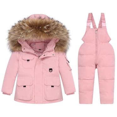 Ketyyh-chn99 Snow Suit Girls Large Snowsuit Romper Jacket Coat Toddler Boys Snowsuit Girls Snow Pant And Jacket Winter Kids Clothes Warm Coat for 4-5 Years,Pink