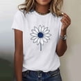 thumbnail image 1 of Ovbmpzd Hauts Amusants pour Femmes Tendance Blanc Été Manches Courtes T-Shirts Graphiques Floraux Chemises pour Femmes m, 1 of 5