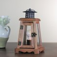thumbnail image 4 of Gerson 10" Brown and Black LED Lighted Trapezoid Hanging Indoor Lantern, 4 of 4