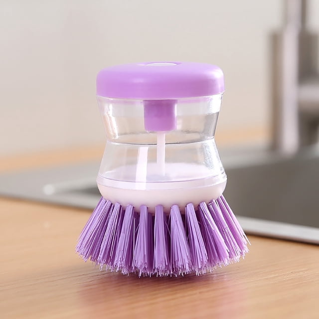 Antqov Add Liquid To Wash The Pan Brush Press Type Automatic Add Liquid To Wash The Dishes Brush Do Not Oil And Do Not Damage The Pan Multi-functional Decontamin