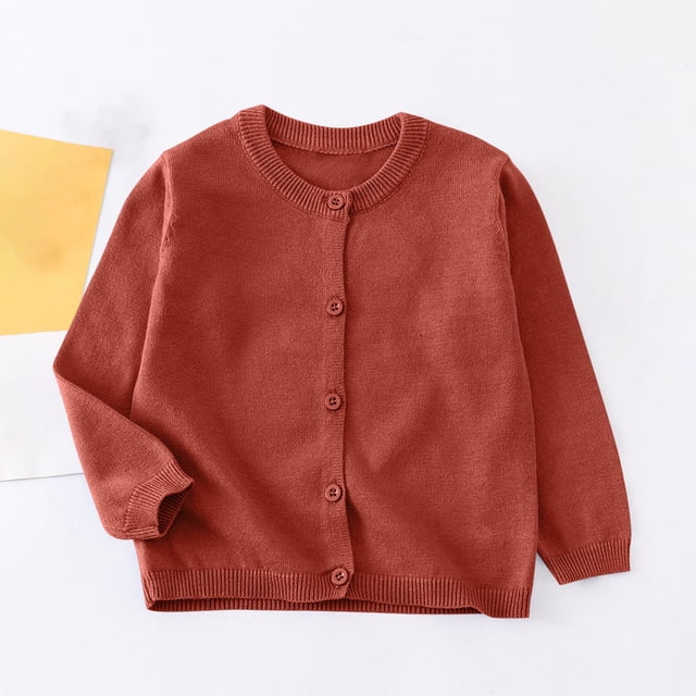 Cowsor Little Girl Knit Cardigan Sweater - Toddler Button Down School Uniforms Cardigan