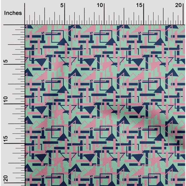 oneOone Tissu Lycra Polyester Carré & Triangle Géométrique Tissu à Coudre BTY 56 Pouces de Large