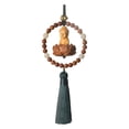 thumbnail image 4 of Almencla Statue de Bouddha Pendentif Breloque de Rétroviseur de Voiture avec Pompon Décor Feng Shui Vert, 4 of 8