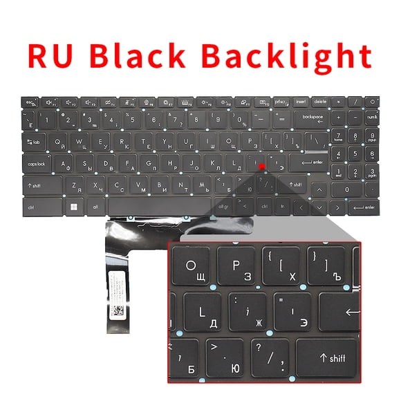 Nouveau Clavier d'Ordinateur Portable US Russian MSI Katana GF66 GF76 GL76 GL66 11SC 11UC 11UD 11UE 11UG 12UC 12UD MS-1582/MS-1581/MS-1583 Rétroéclairé RU Noir Rétroéclairé