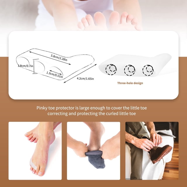 Ruiboury 6pcs Silica Gel Little Toe Cushions For Toe Straightening Improve Foot Health Portable Toe Separator 1Set