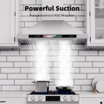 Brano 36 Hotte de montage mural en acier inoxydable de pouce, 900 CFM, Convertible avec LED Lumières et filtre à charbon
