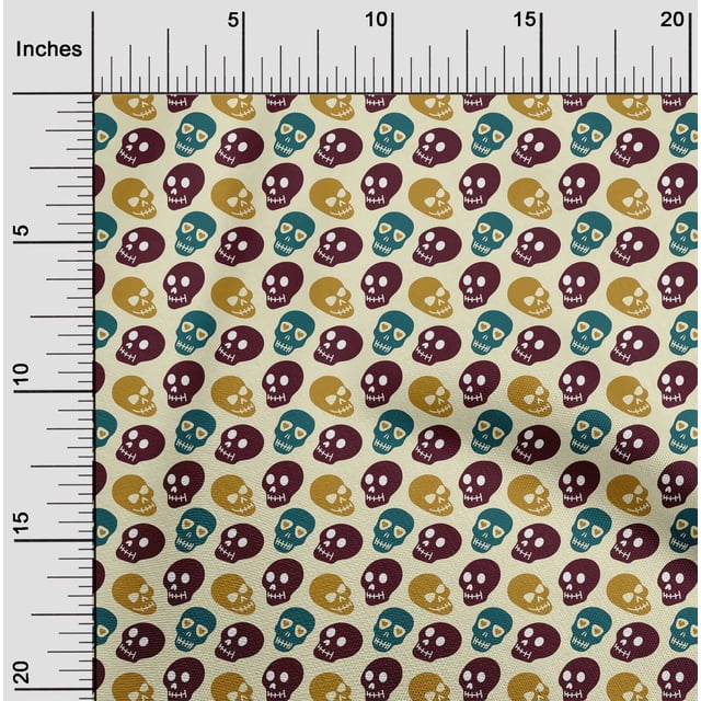 oneOone Cotton Poplin Primrose Fabric Skull Sewing Craft Projects Fabric Prints By Yard 56 Inch Wide