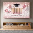 thumbnail image 3 of Graduation Cap Graduation Banner Diploma Achievement Banner Pink Balloons Lollipop Confetti Banner for Graduation Ceremony School Event Student Celebration, 3 of 5