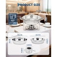 thumbnail image 3 of BeesClover Ensemble de 2 Plats Ronds en Acier Inoxydable de 5 Qt pour Friction, Serveurs de Buffet et Réchauds Alimentaires pour Traiteur, Fêtes, Mariages et Banquets, 3 of 6